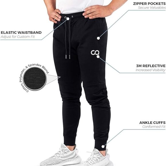 Contour Athletics – Men's Sweatpant Joggers – Black – Size M - Picture 3 of 9